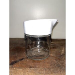 Vintage Gemco Corelle Shadow Iris Creamer Glass Base With Plastic Lid Pour Spout